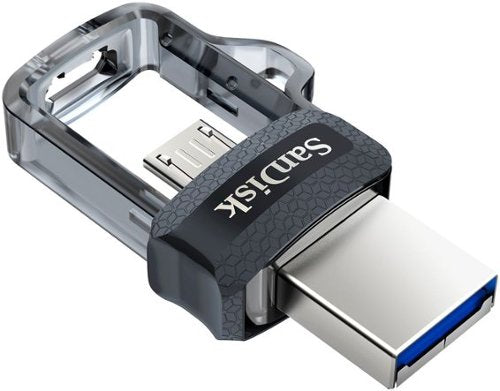 SANDISK - Ultra 256GB USB 3.0, Micro USB Flash Drive - Gray / Transparent