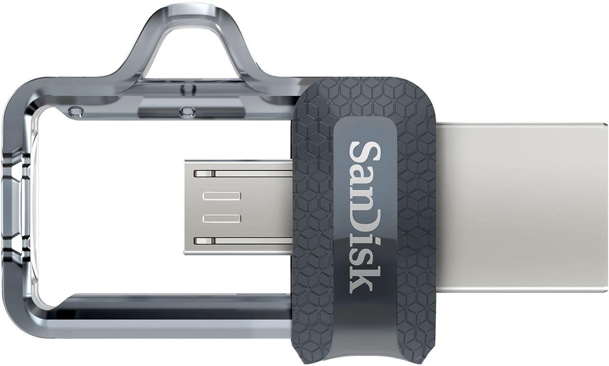 SANDISK - Ultra 256GB USB 3.0, Micro USB Flash Drive - Gray / Transparent