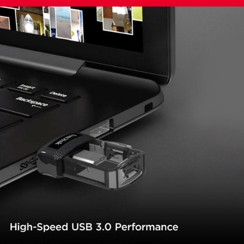SANDISK - Ultra 256GB USB 3.0, Micro USB Flash Drive - Gray / Transparent