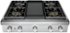 Thermador - Professional 36" Gas Rangetop with 4 Pedestal Star Burners, Griddle and LP Conversion - Silver