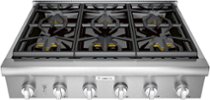 Thermador - Professional Series 36" Gas Rangetop with 6 Pedestal Star Burners and LP Conversion - Stainless Steel