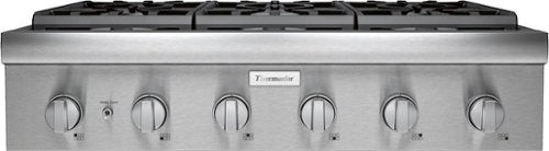 Thermador - Professional Series 36" Gas Rangetop with 6 Pedestal Star Burners and LP Conversion - Stainless Steel