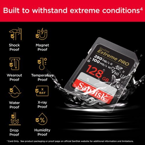 SANDISK - Extreme PRO 128GB SDXC UHS-I Memory Card