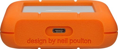 LaCie - Rugged 2TB External USB-C, USB 3.1 Gen 1 Portable Hard Drive - Orange/Silver