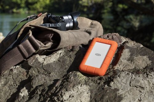 LaCie - Rugged 2TB External USB-C, USB 3.1 Gen 1 Portable Hard Drive - Orange/Silver