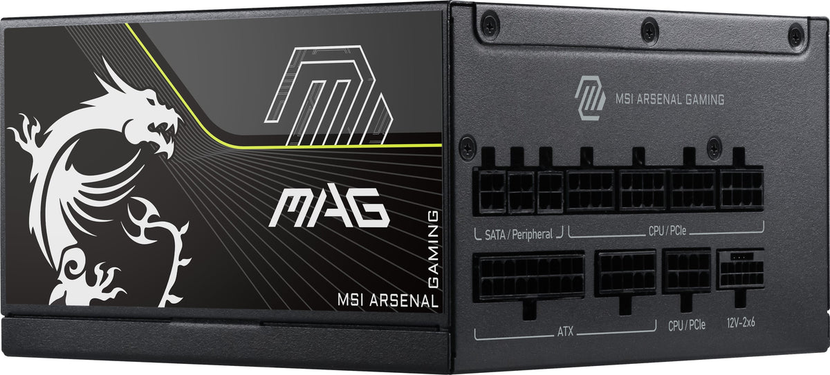 MSI - MAG A1200PLS PCIE5 - Full Modular - 80 Plus Platinum 1200W - 105°C Main Capacitor - ATX 3.1 Ready - Gaming Power Supply - Black