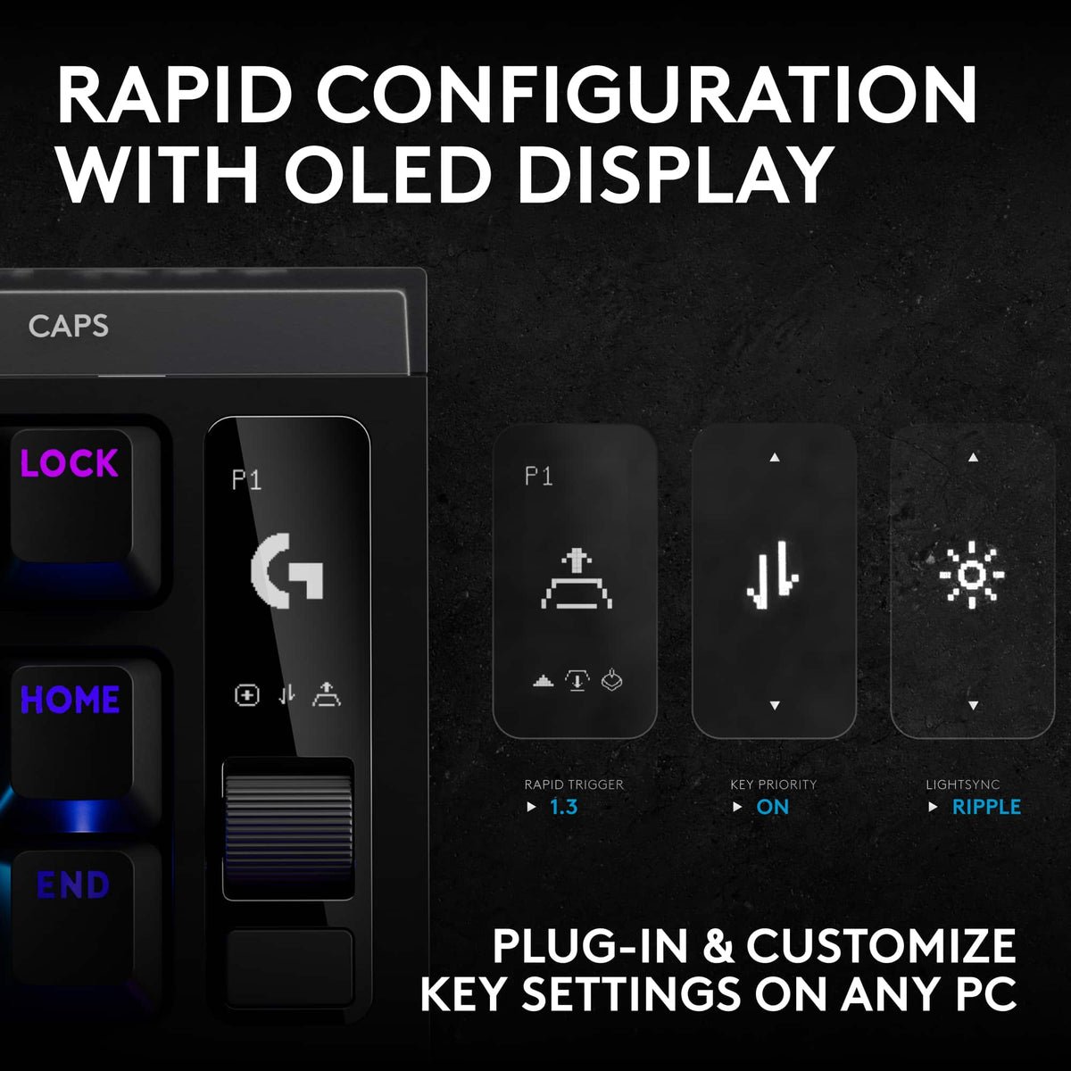 Logitech - G PRO X2 RAPID (Tenkeyless) Wired Gaming Keyboard with Magnetic Analog Switches and OLED Display - Black