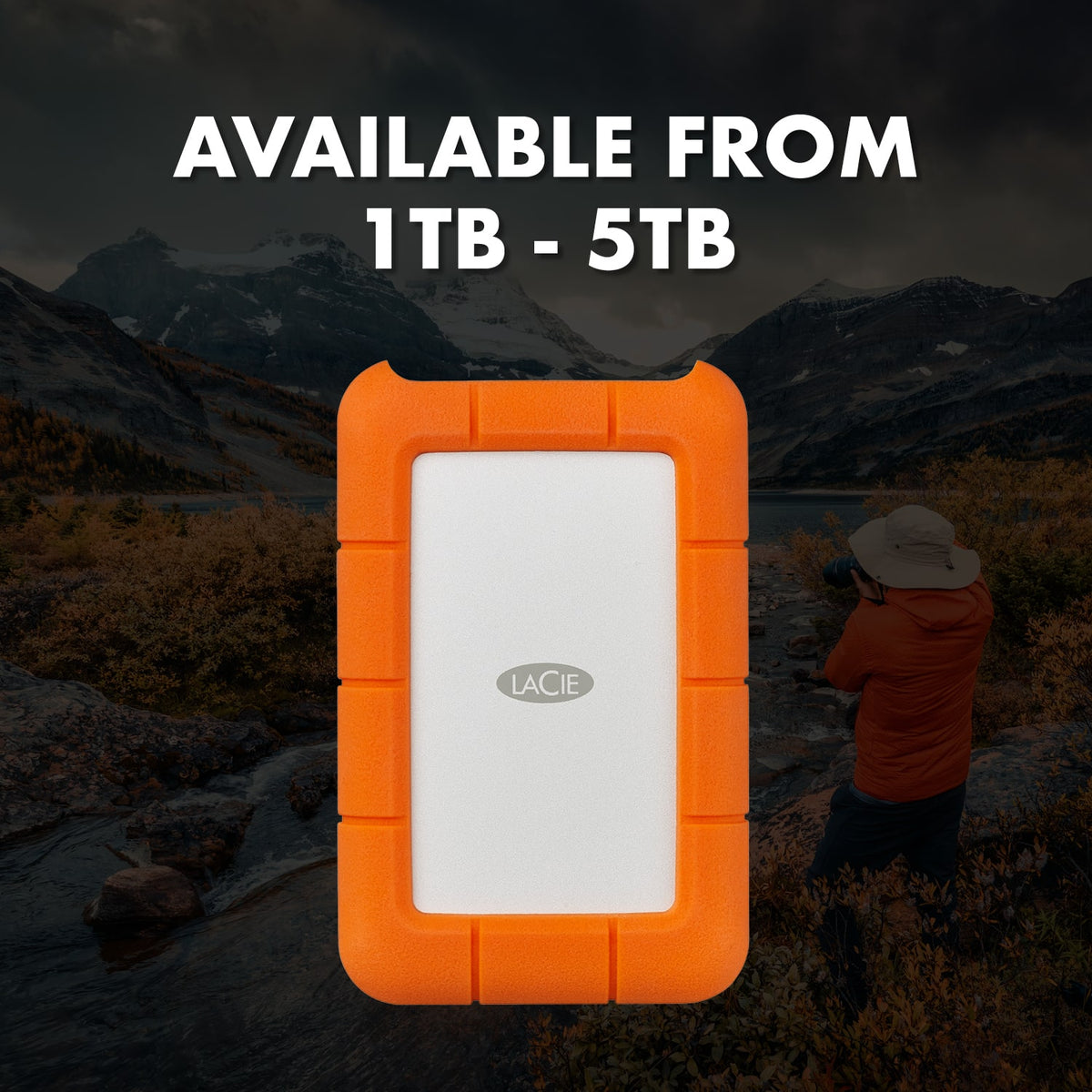 LaCie - 4TB Rugged USB-C Portable Hard Drive - Orange/Silver