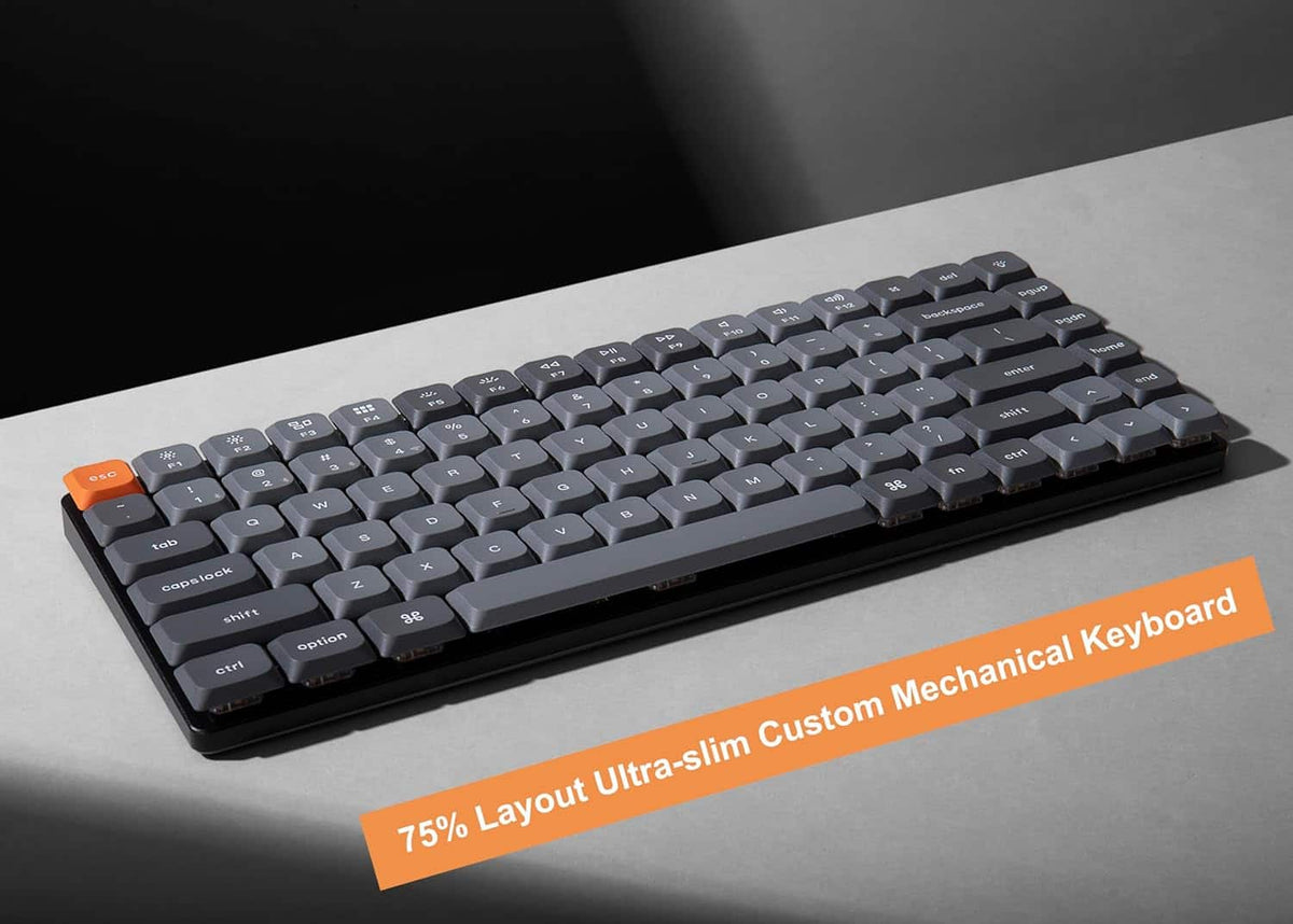 Keychron - K3 Max 75% Custom Wireless RGB Mechanical Keyboard with Programmable QMK/VIA Hot-Swappable Red Switch - Black