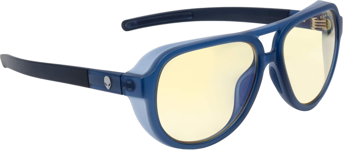 GUNNAR - Alienware Roswell Computer Glasses with Blue Light Reduction, Amber Lenses - Conspiracy Blue