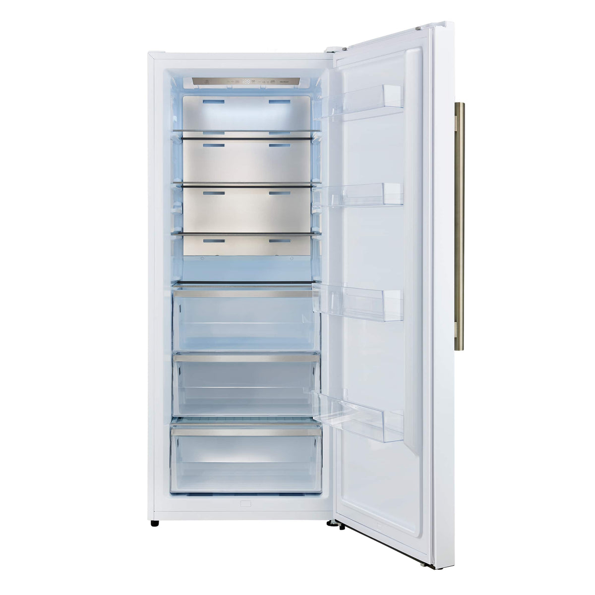 Forno Appliances - Maderno 13.6 Cu. Ft. Built-In Upright Convertible Freezer with Decorative Grill and Right Swing Door - White