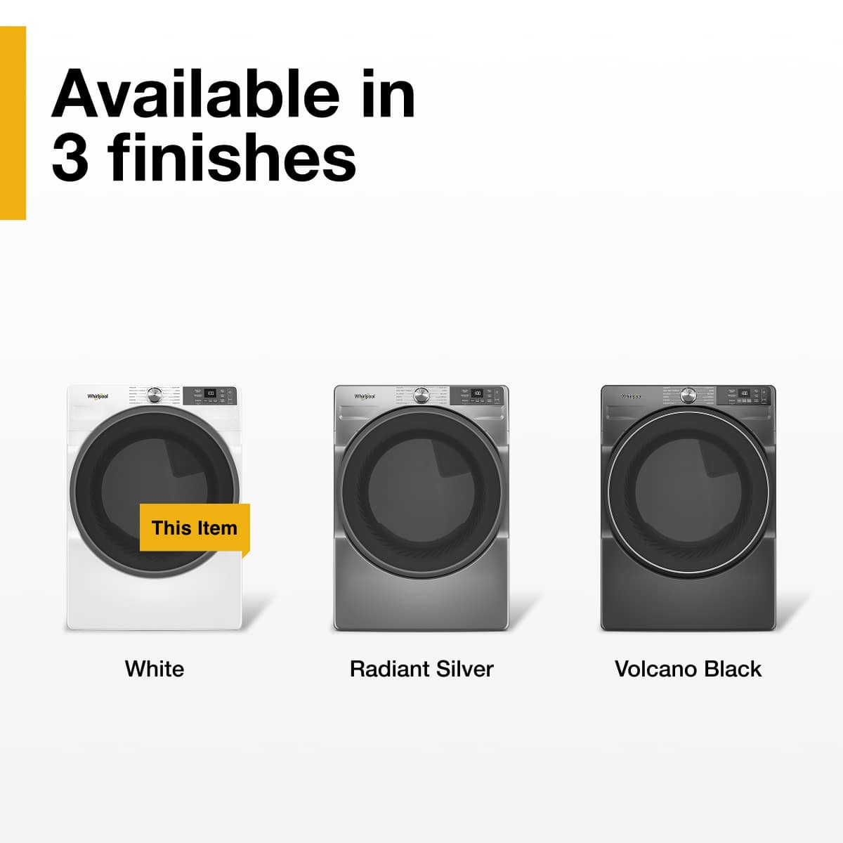 Whirlpool - 7.4 Cu. Ft. Stackable Smart Electric Dryer with Wrinkle Shield Option - White