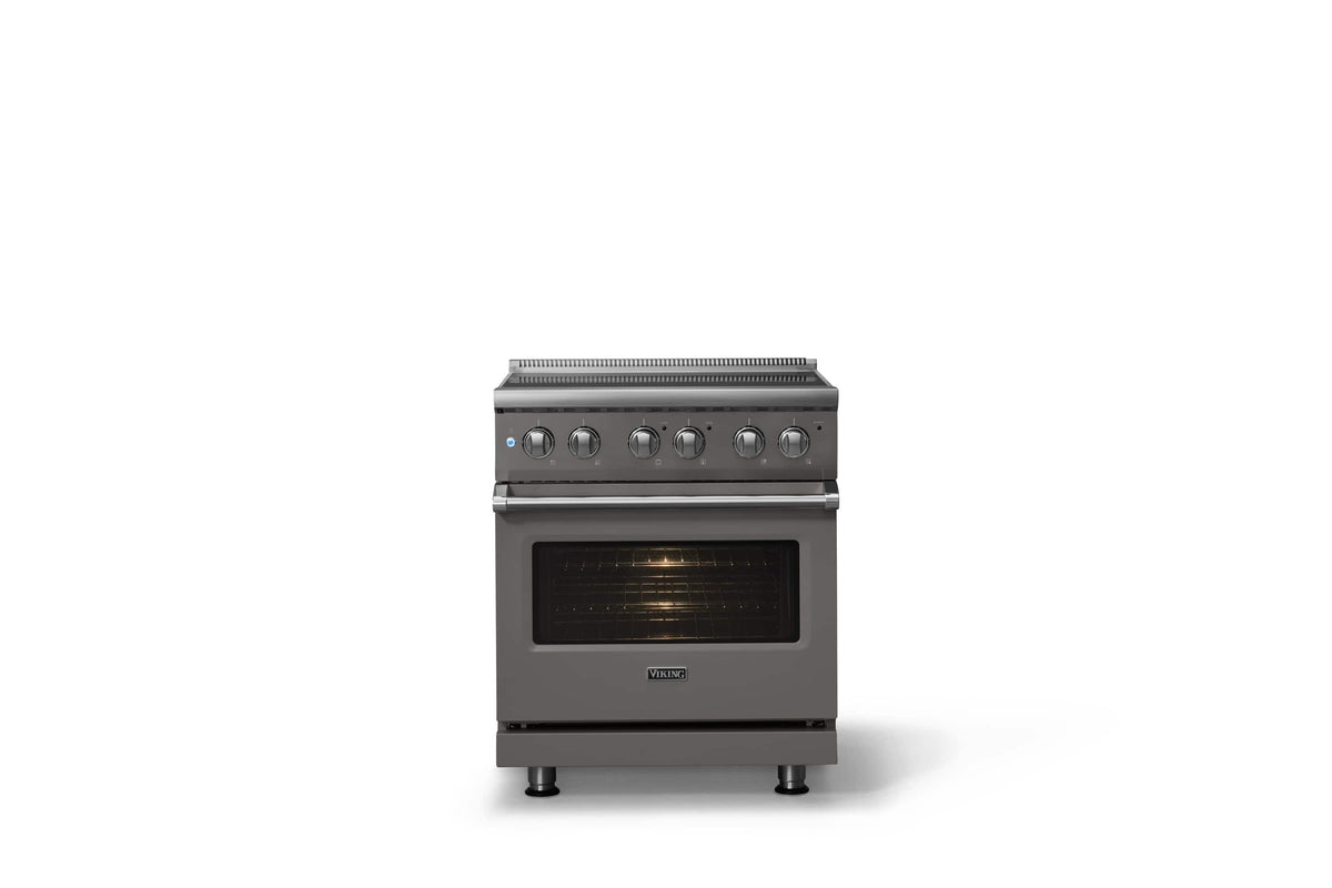 Viking - 30 in. Wide 4 Elements Pro 5 Series 4.7 Cu. Ft. Freestanding Electric Convection Range - Damascus Gray