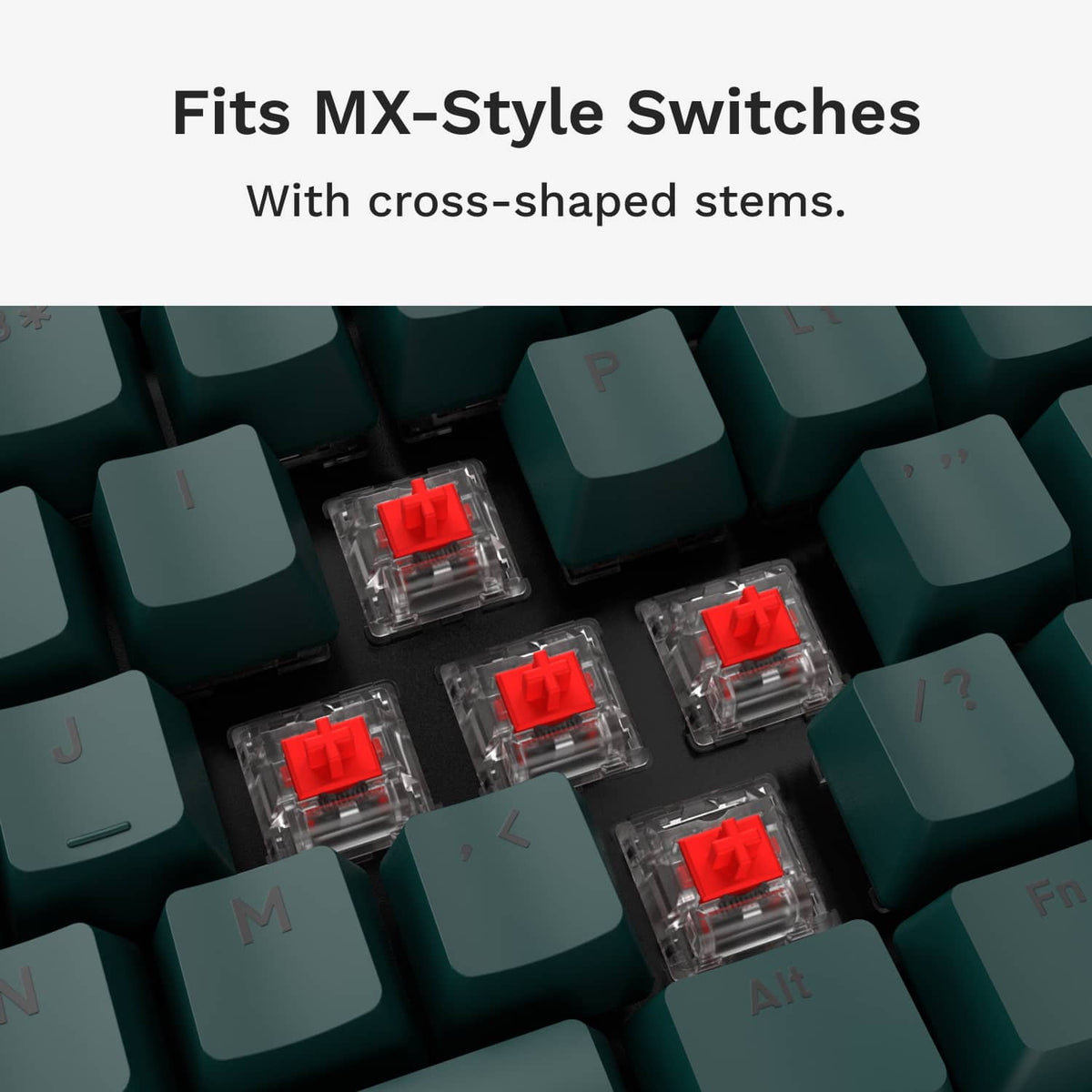Glorious - GPBT Basics Universal Keycap Set Compatible with Most 100% 85% 80% TKL 60% Compact 75% Mechanical Keyboards - Totem Green