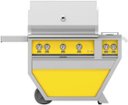 Hestan - 36'' Gas Grill, (3) Trellis, Rotisserie, Deluxe Cart with Double Side Burner - Yellow