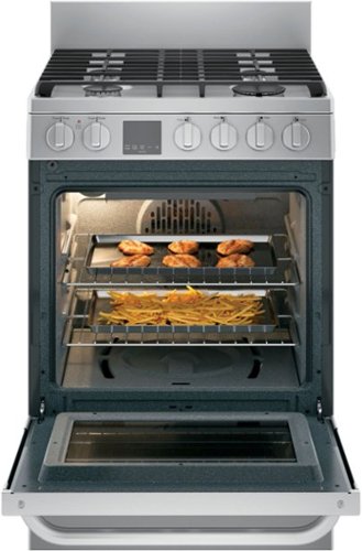 Haier - 24 in. Wide 4 Burners 2.9 Cu. Ft. Slide-In Gas Convection Range - Stainless Steel