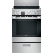 Haier - 24 in. Wide 4 Elements 2.9 Cu. Ft. Freestanding Electric Convection Range - Stainless Steel