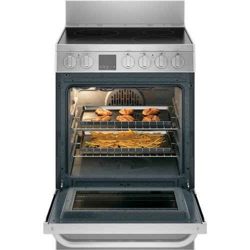 Haier - 24 in. Wide 4 Elements 2.9 Cu. Ft. Freestanding Electric Convection Range - Stainless Steel