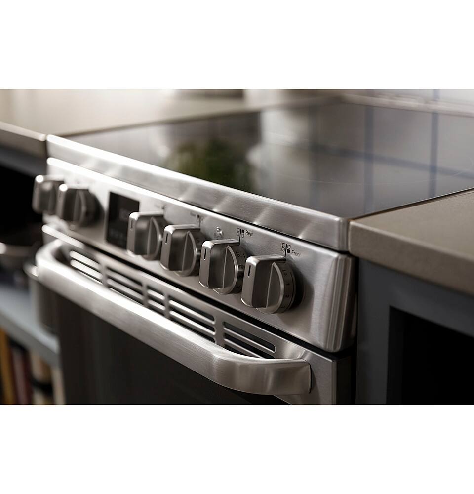 Haier - 24 in. Wide 4 Elements 2.9 Cu. Ft. Freestanding Electric Convection Range - Stainless Steel