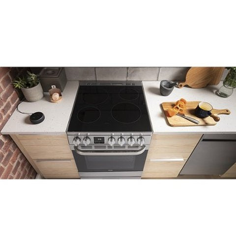Haier - 24 in. Wide 4 Elements 2.9 Cu. Ft. Freestanding Electric Convection Range - Stainless Steel