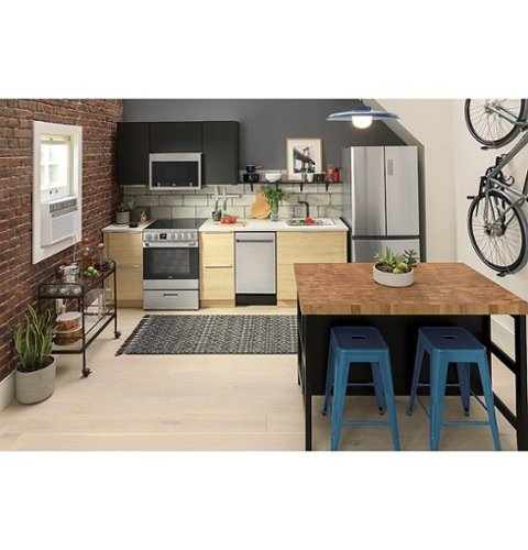 Haier - 24 in. Wide 4 Elements 2.9 Cu. Ft. Freestanding Electric Convection Range - Stainless Steel