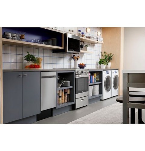 Haier - 24 in. Wide 4 Elements 2.9 Cu. Ft. Freestanding Electric Convection Range - Stainless Steel