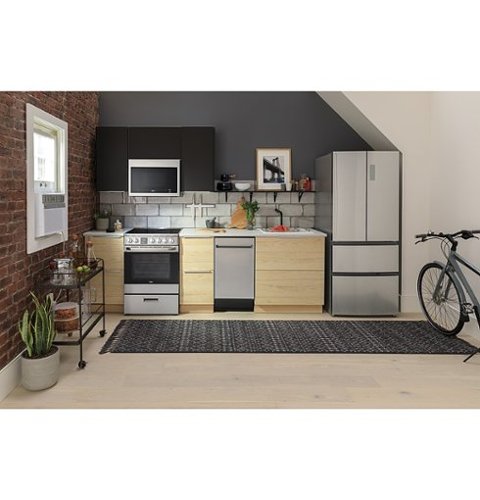 Haier - 24 in. Wide 4 Elements 2.9 Cu. Ft. Freestanding Electric Convection Range - Stainless Steel