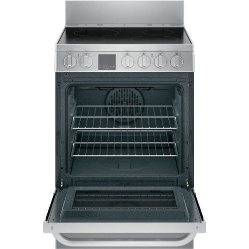 Haier - 24 in. Wide 4 Elements 2.9 Cu. Ft. Freestanding Electric Convection Range - Stainless Steel