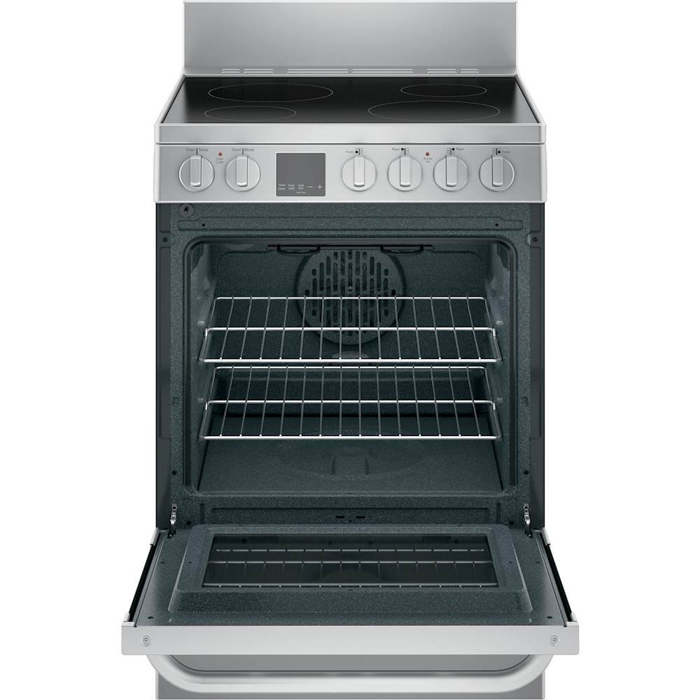 Haier - 24 in. Wide 4 Elements 2.9 Cu. Ft. Freestanding Electric Convection Range - Stainless Steel