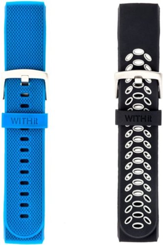 WITHit - Fitbit Charge 3 & Charge 4 Band Kit 2-Pack - Black/Gray/Blue