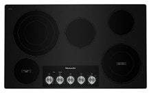 KitchenAid - 36 in. Wide 5 element Built-In Electric Cooktop with Knob Controls - Black