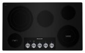 KitchenAid - 36 in. Wide 5 element Built-In Electric Cooktop with Knob Controls - Black