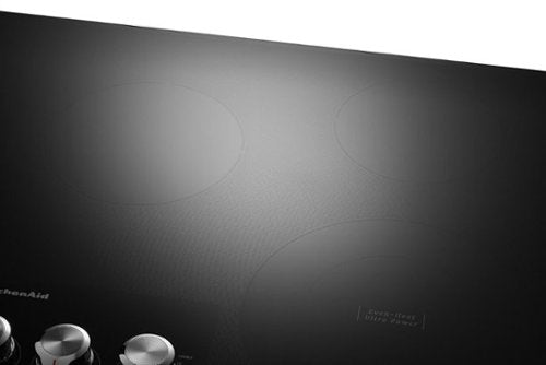 KitchenAid - 36 in. Wide 5 element Built-In Electric Cooktop with Knob Controls - Black