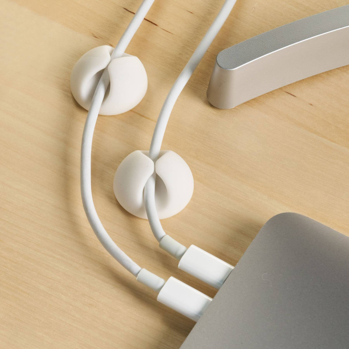 Wrap-It Storage - Cable Clips - Single (10-Pack) Silicone Adhesive Backed Cord Holders - White