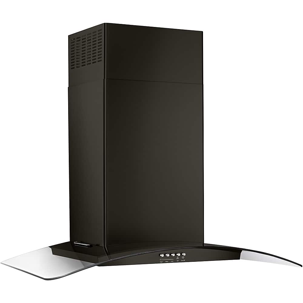 Whirlpool - 30 inches - Externally Vented & Recirculating - Wall Range Hood - Black Stainless Steel