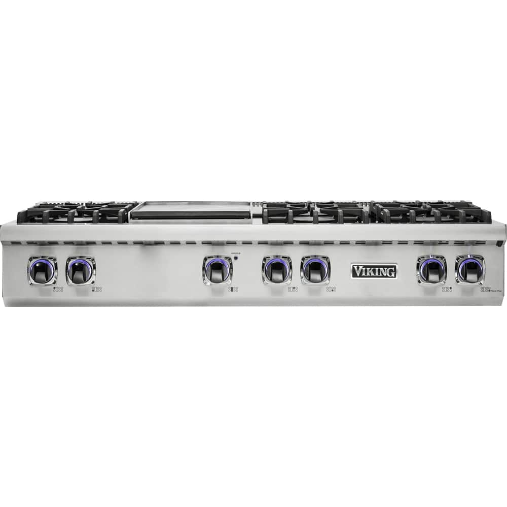 Viking - 48 in. Wide 6 Burner Built-in 7 Series Gas Sealed Burner Cooktop-LP - Stainless Steel