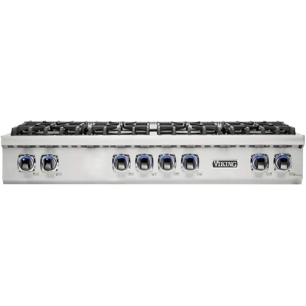 Viking - 48 in. Wide 8 Burner Built-in 7 Series Gas Sealed Burner Cooktop - Stainless Steel