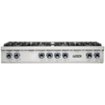 Viking - 48 in. Wide 8 Burner Built-in 7 Series Gas Sealed Burner Cooktop - Stainless Steel