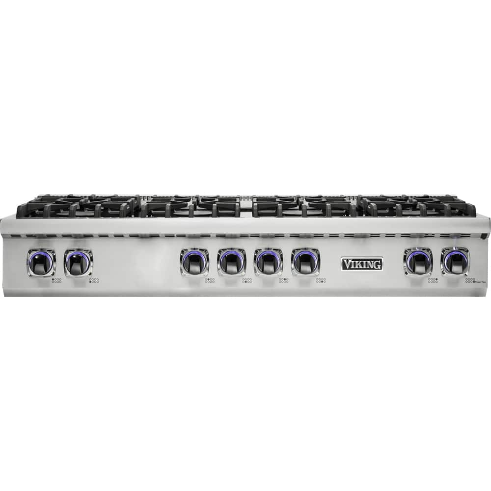 Viking - 48 in. Wide 8 Burner Built-in 7 Series Gas Sealed Burner Cooktop-LP - Stainless Steel