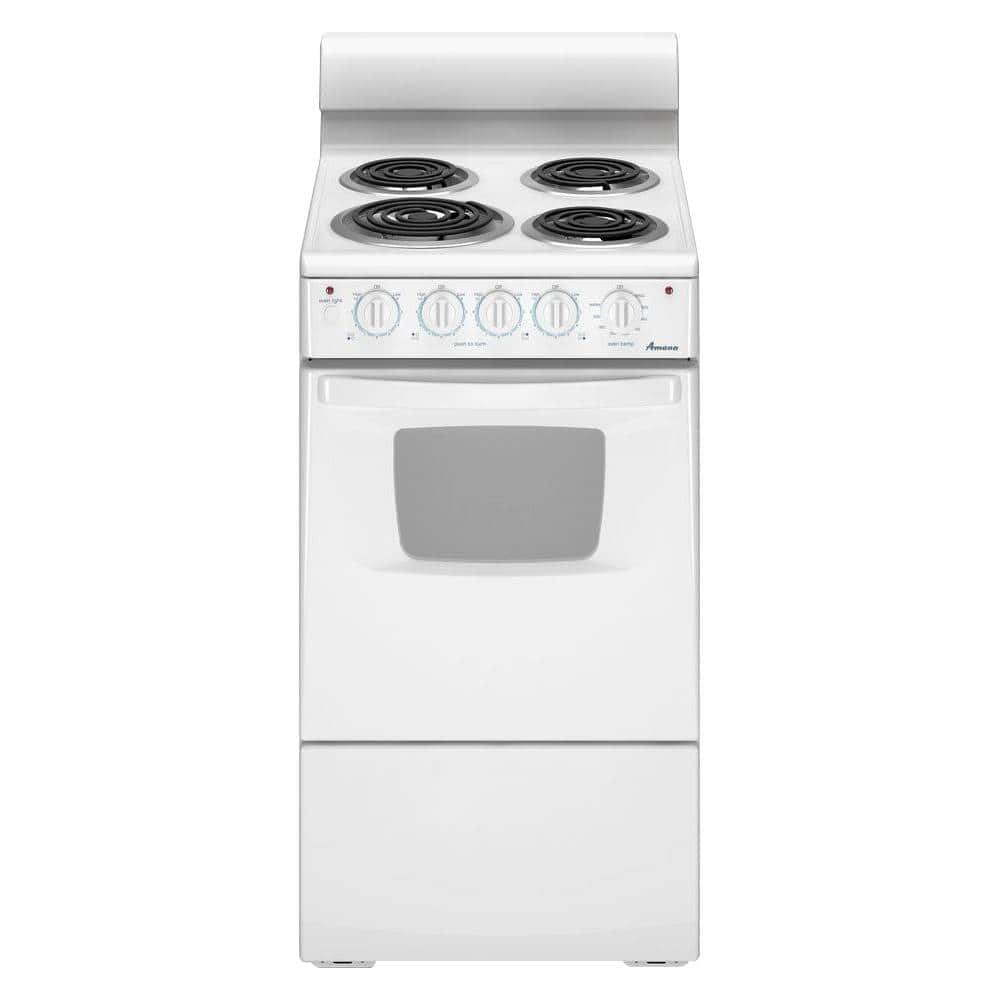 Amana - 20 in. Wide 4 element 2.6 cu. ft. Freestanding Electric Range - White
