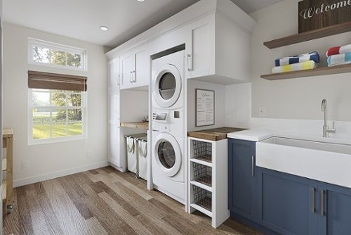 Whirlpool - 3.1 Cu. Ft. Front Load Washer and 6.7 Cu. Ft. Gas Dryer with Space Saving Configuration - White