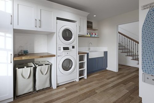 Whirlpool - 3.1 Cu. Ft. Front Load Washer and 6.7 Cu. Ft. Gas Dryer with Space Saving Configuration - White