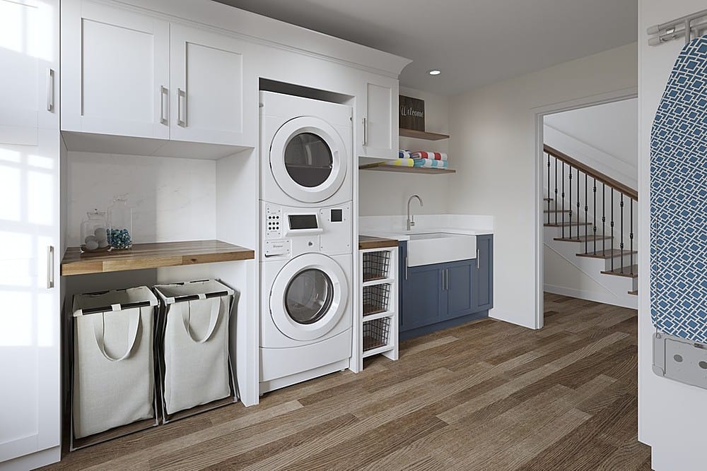 Whirlpool - 3.1 Cu. Ft. Front Load Washer and 6.7 Cu. Ft. Gas Dryer with Space Saving Configuration - White