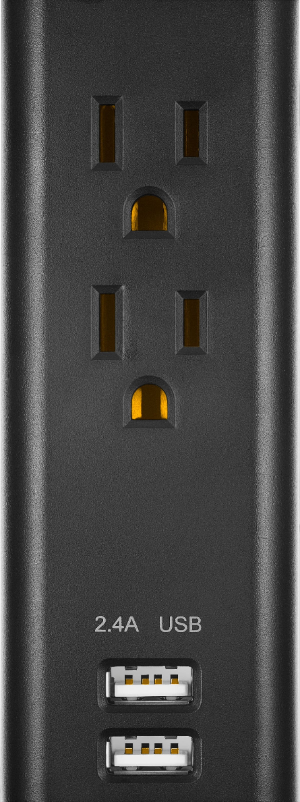 Insignia™ - 2-Outlet/2-USB Power Strip - Black
