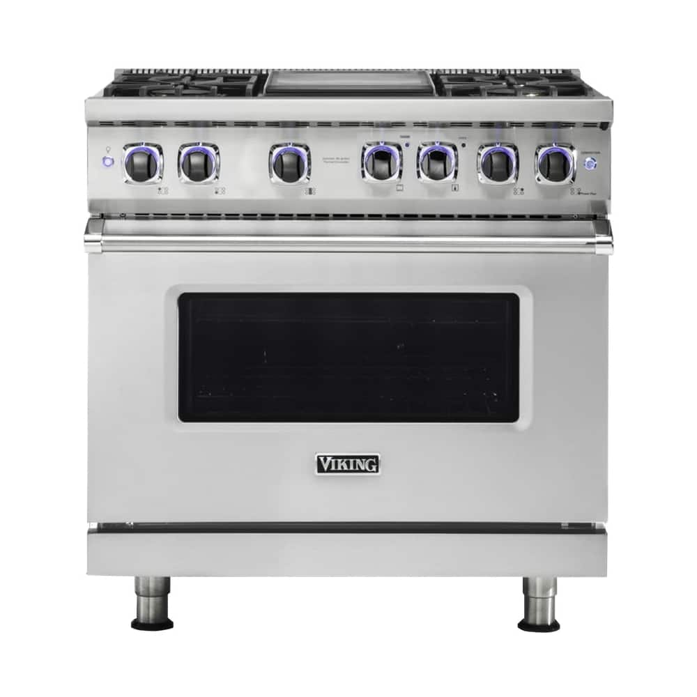 Viking - 36 in. Wide 4 Burner VGR Freestanding 7-Series Gas Range - Stainless Steel