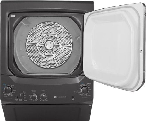 GE - 3.8 Cu. Ft. Top Load Washer and 5.9 Cu. Ft. Gas Dryer Laundry Center - Diamond Gray