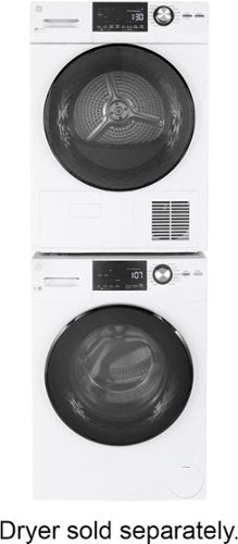 GE - 2.4 Cu. Ft. High Efficiency Stackable Front Load Washer with Steam and Sanitize - White