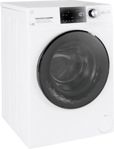 GE - 2.4 Cu. Ft. High Efficiency Stackable Front Load Washer with Steam and Sanitize - White