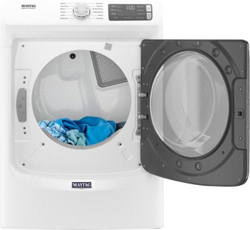 Maytag - 7.3 Cu. Ft. Stackable Electric Dryer with Steam and Extra Power Button - White