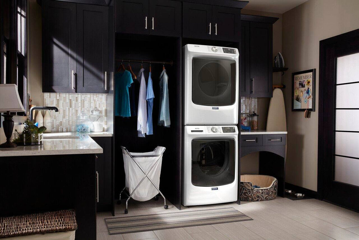 Maytag - 7.3 Cu. Ft. Stackable Electric Dryer with Steam and Extra Power Button - White